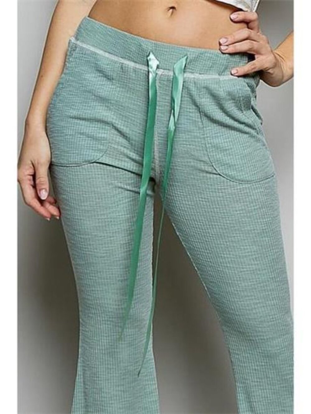 POL Drawstring Textured Ribbed Knit Pants - Picture 6 of 6